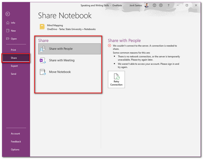 OneNote शेअर करा