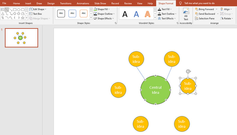 PowerPoint மன வரைபடத்தைத் திருத்தவும்