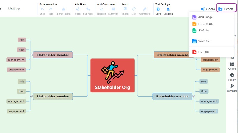 Stakeholder Mapping MindOnMap Save