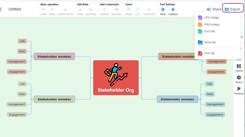 Stakeholder Mapping MindOnMap သိမ်းဆည်းပါ။