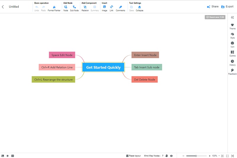 විගණන රූපසටහන MindOnMap කැන්වස්