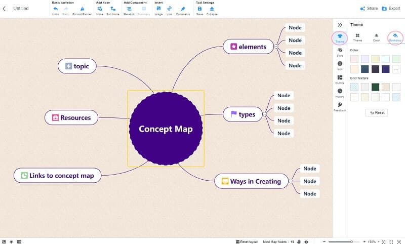 Google Docs-Konzept-Mind-Map-Hintergrund