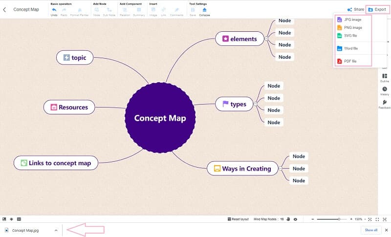 Google Docs-Konzept-Mind-Map-Hintergrund