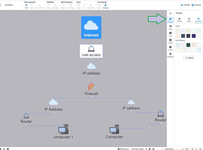 Logical Network Diagram Mind Map Background