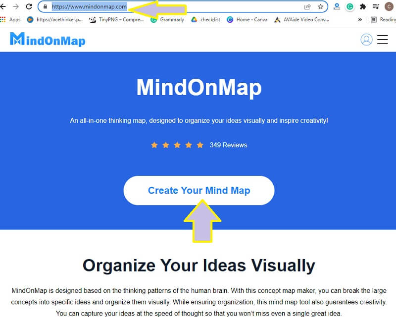 Photoshop MindOnMap-д нэвтэрч оюун ухааны газрын зураг хий