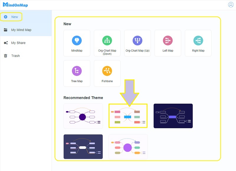 Photoshop MindOnMap အသစ်တွင် Mind Map ပြုလုပ်ပါ။