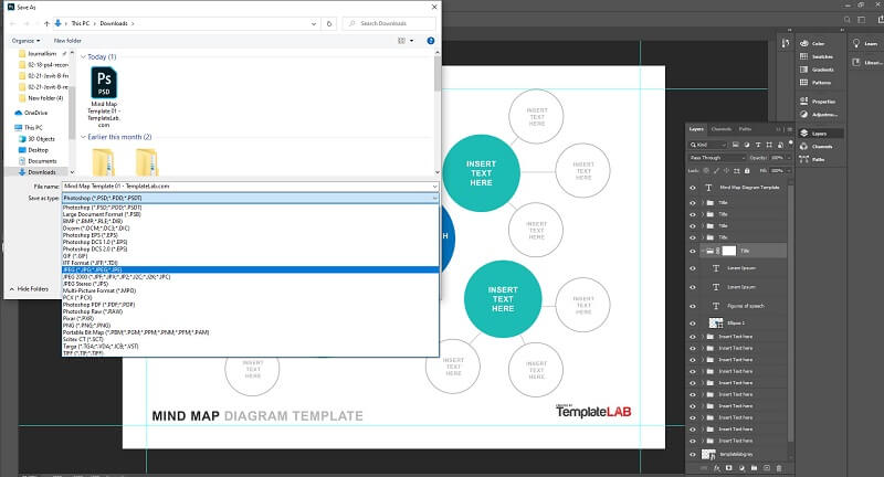 Make Mind Map in Photoshop Save