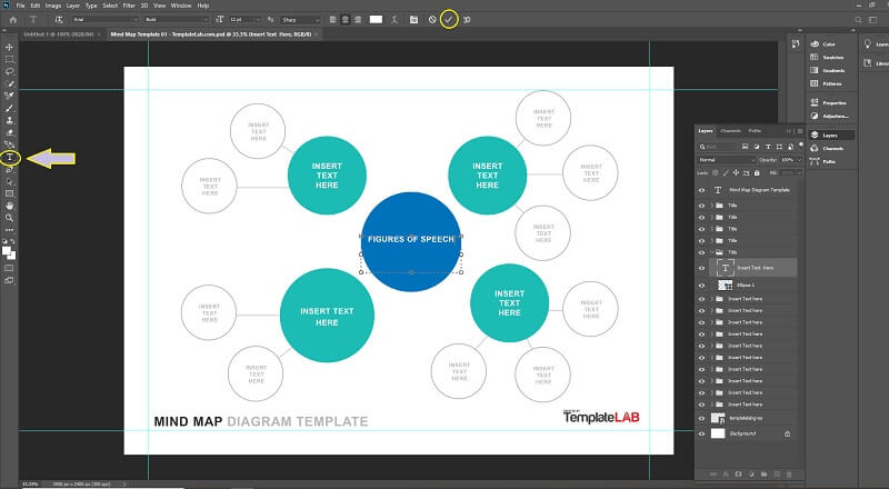 Make Mind Map in Photoshop Text