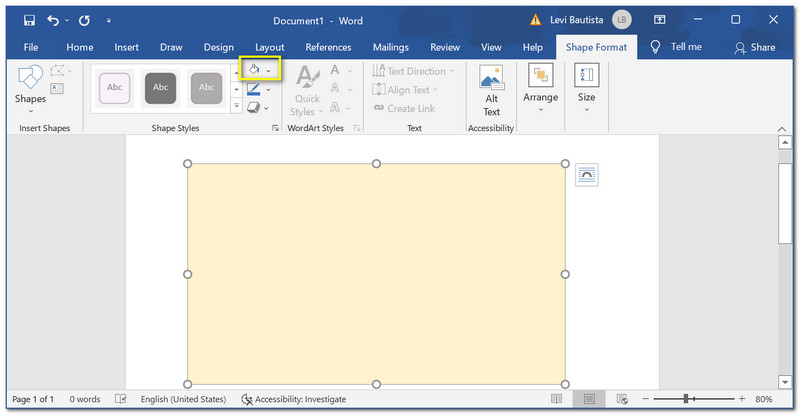 Microsoft Word Aggiungi colore Canva