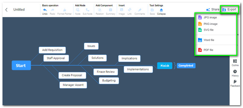 Export MindOnMap