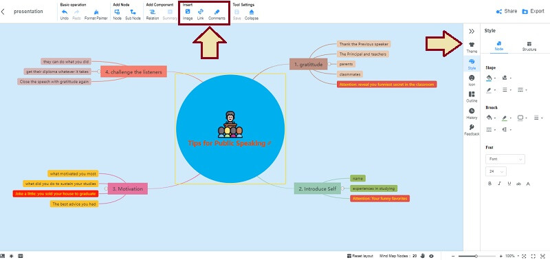 Mind Map Prezentacija MindOnMap Beauty