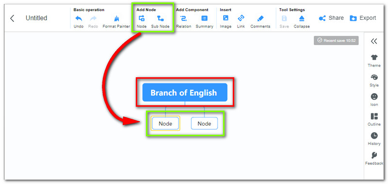 MindOnMap Add Notes