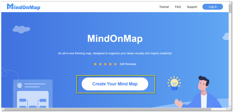 ปุ่มสร้าง MindOnMap