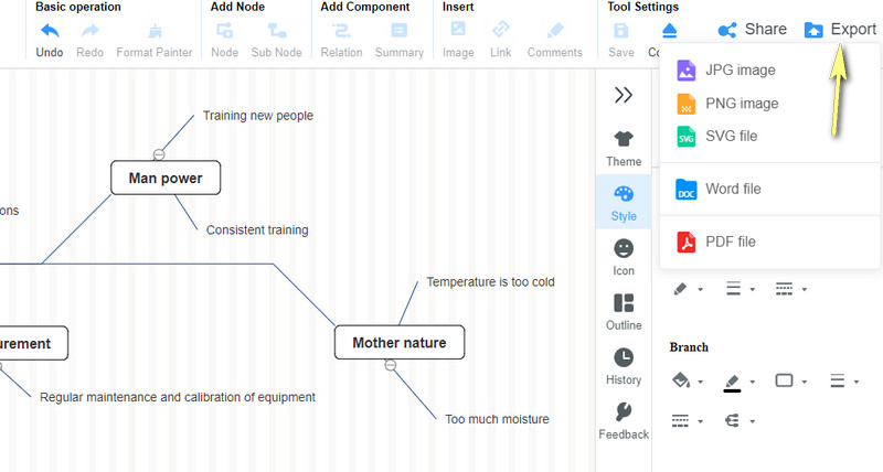 MindOnMap ஏற்றுமதி திட்டம்