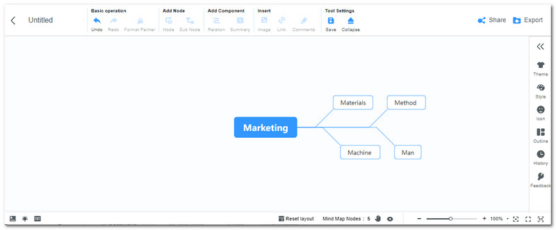 MindOnMap নোড যোগ করুন