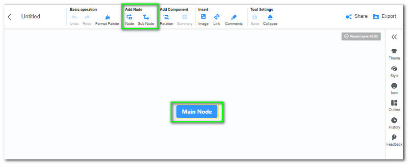 MindOnMap เพิ่ม