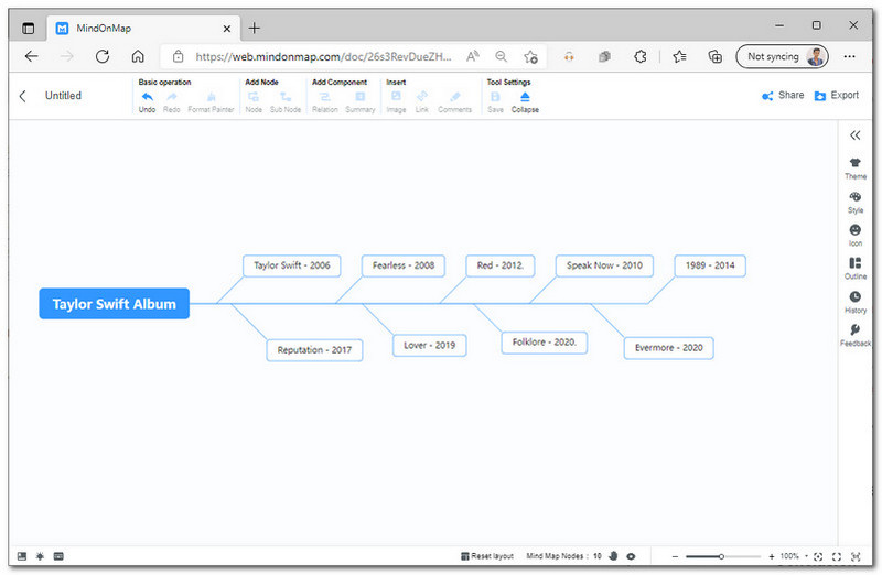 MindOnMap إضافة نص