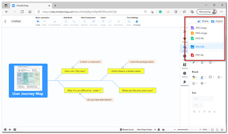 MindOnMap Export