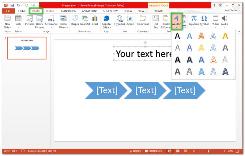 PowerPoint SmartArt негізгі хронологиясының негізгі мәтіні