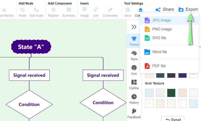 Diagrammani saqlash