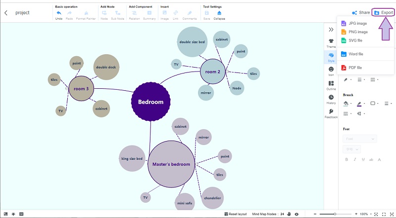 Thinking Map MindOnMap Save