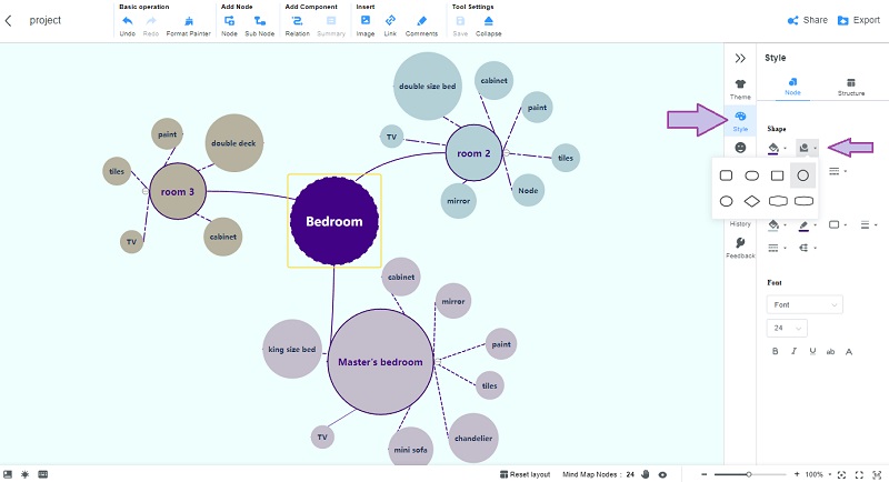 Peta Pemikiran Bentuk MindOnMap