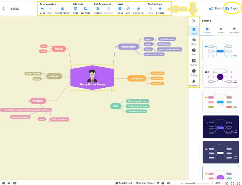 Konzept-Map Beispiel-Mind-Map Anpassen