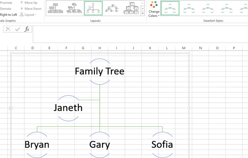 Drzewo genealogiczne programu Excel