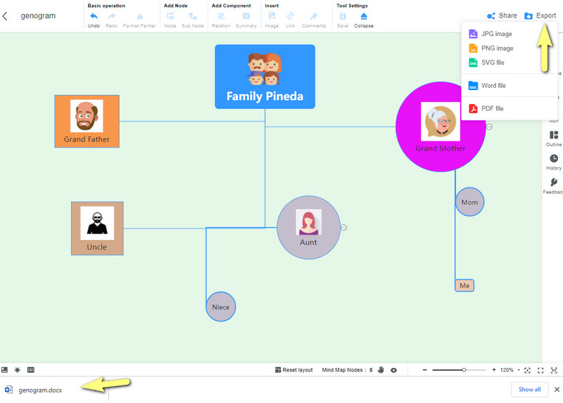 Genogram Mind on Map Save