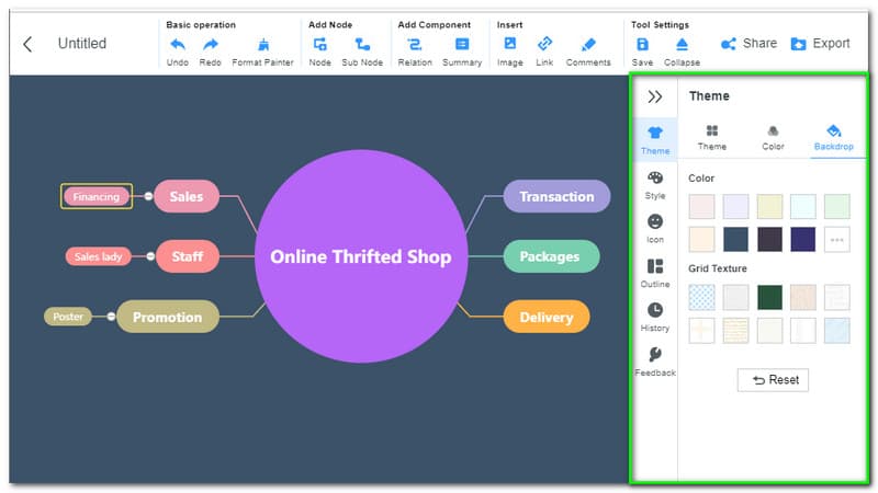 MindOnMap Changing Theme