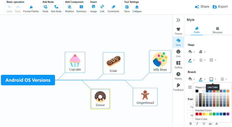 Interfaccia MindOnMap