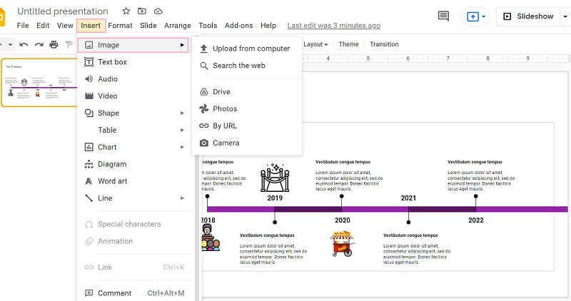 Timeline Google Slide ဓာတ်ပုံ