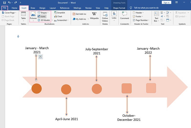 Timeline Word Insertion