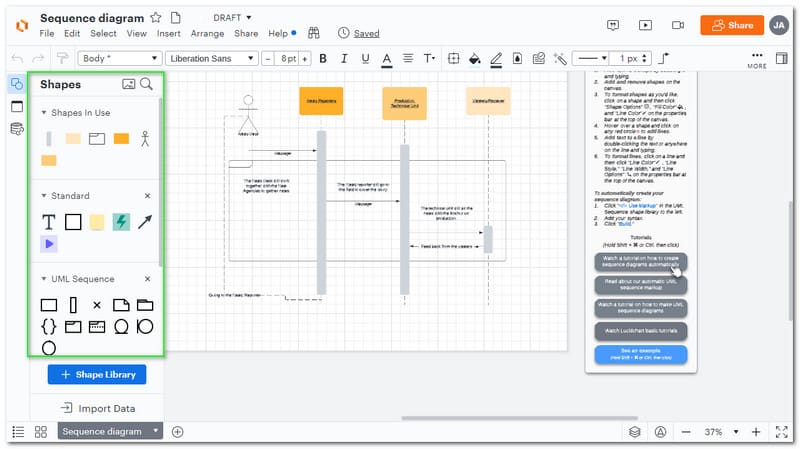 Teks Elemen Lucidchart