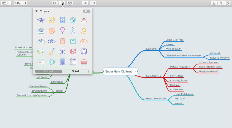 Interfaccia utente MindNode