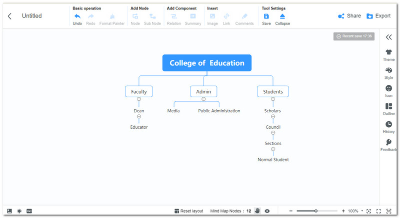 Об’єкт заповнення MindOnMap