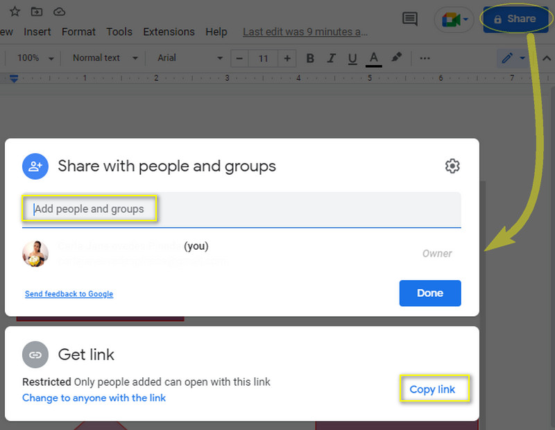 Share Google Doc