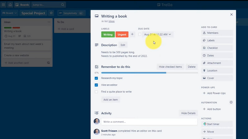 Interface Trello