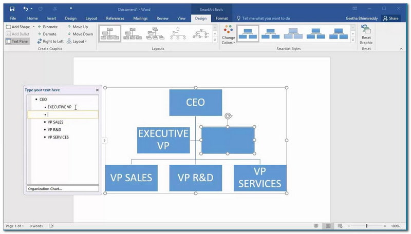 Word Org Chart