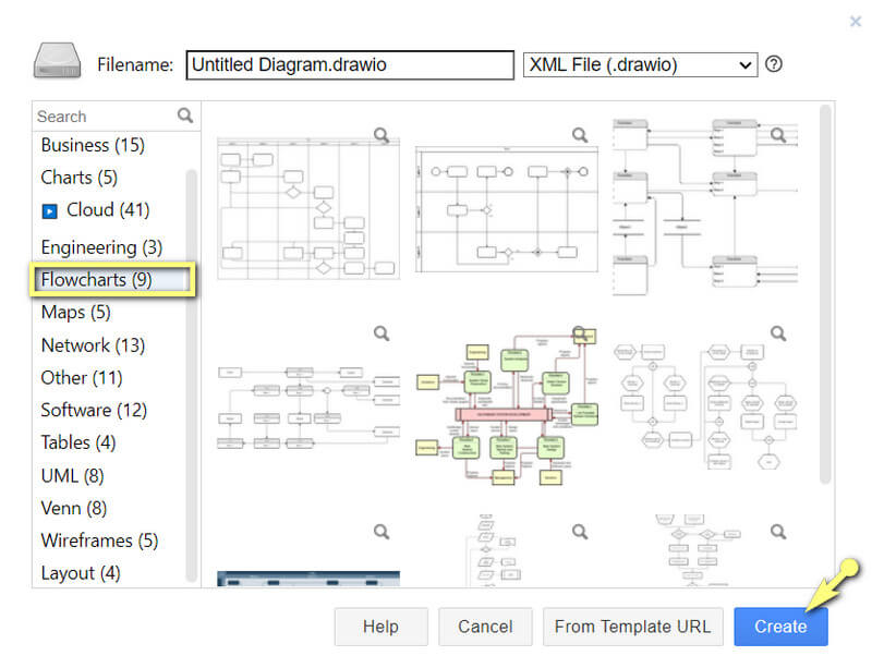 Draw Template Selection MM