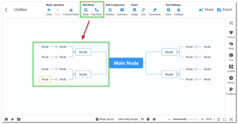 MindOnMa 새로운 MindMap 노드 추가