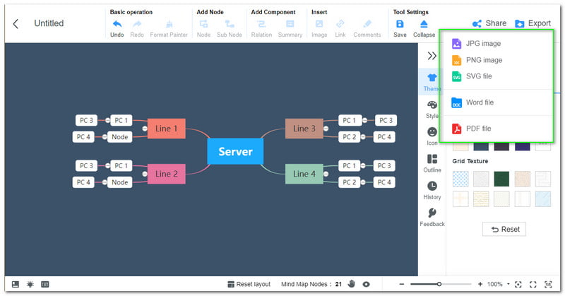 MindOnMa naujas MindMap eksportas