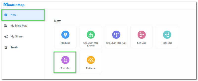 MindOnMap درختوں کا نقشہ