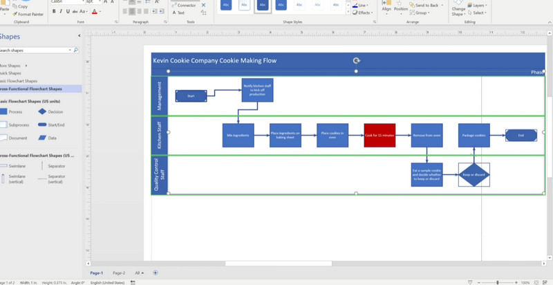 MS Visio ინტერფეისი