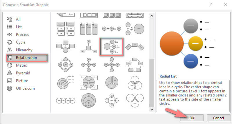 Radial List Selection