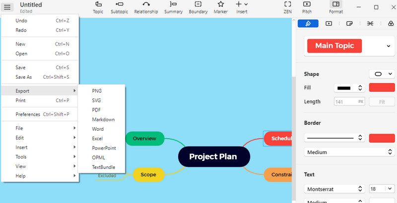 Export Mind Map