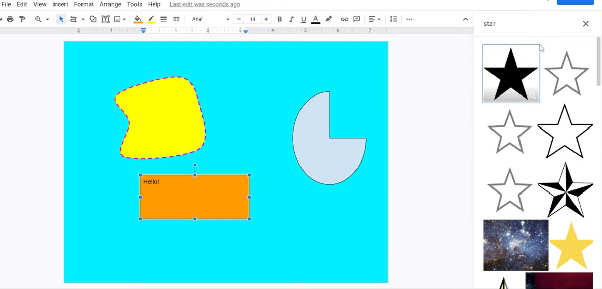 Google Drawings интерфейсі