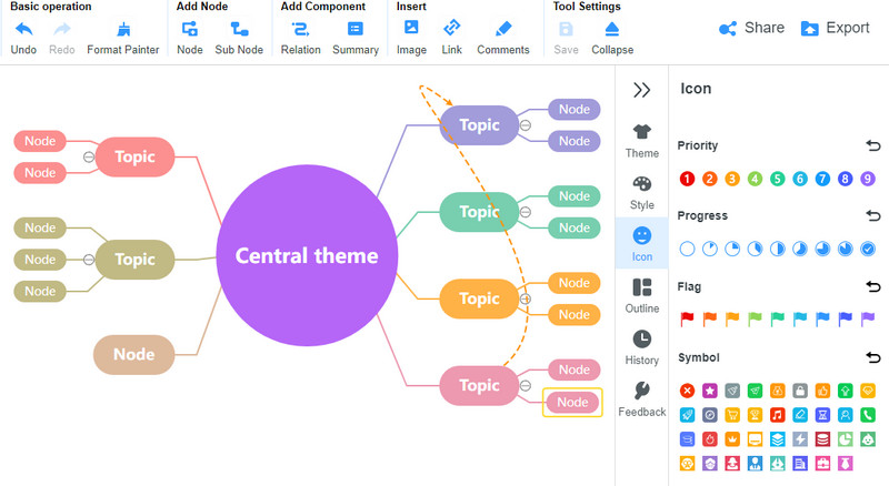 صنع مخطط MindOnMap