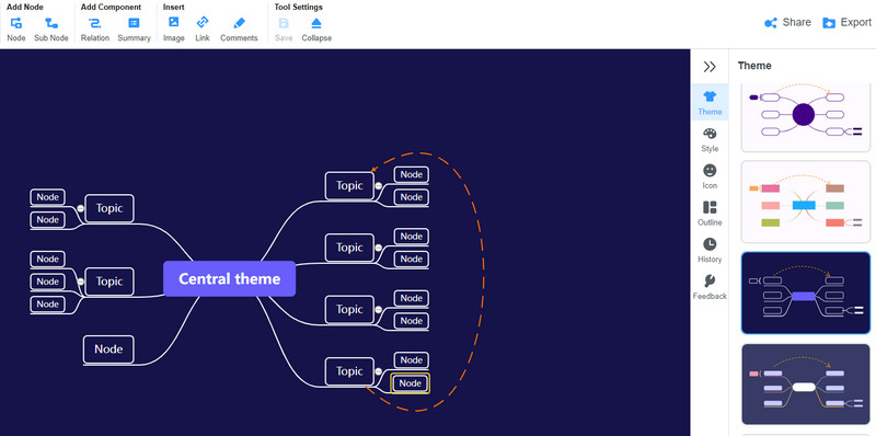 Interfaces de MindOnMap