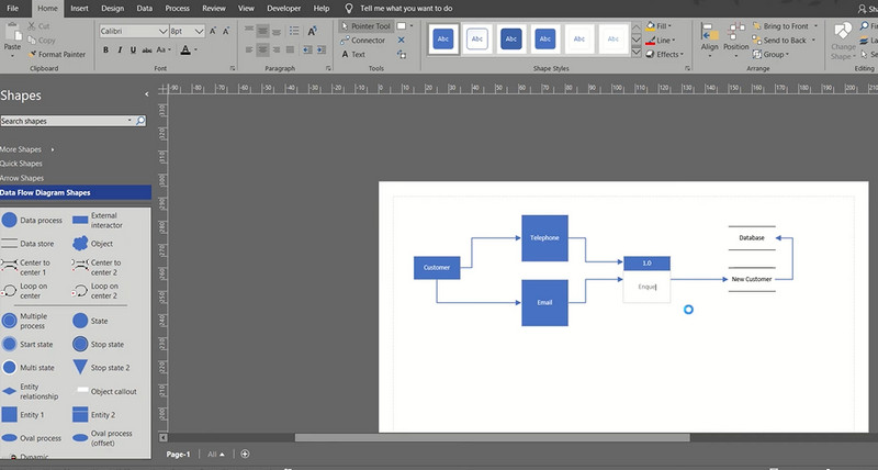 Microsoft Visio интерфейс